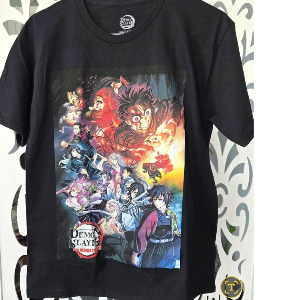 Demon Slayer to the Hashira Training T Shirt XS Black Graphic tee Anime NWT